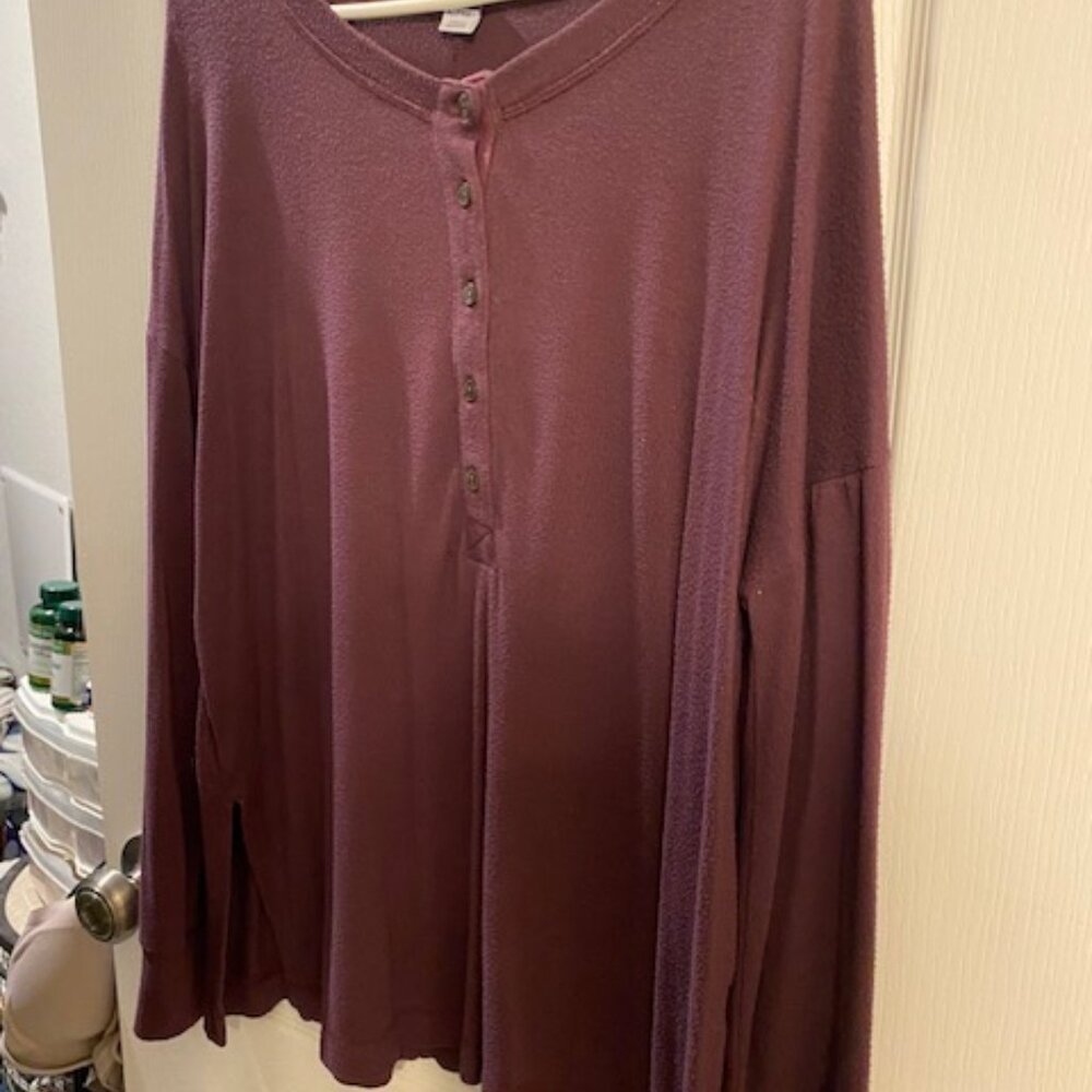 Plum colored long sleeve top
